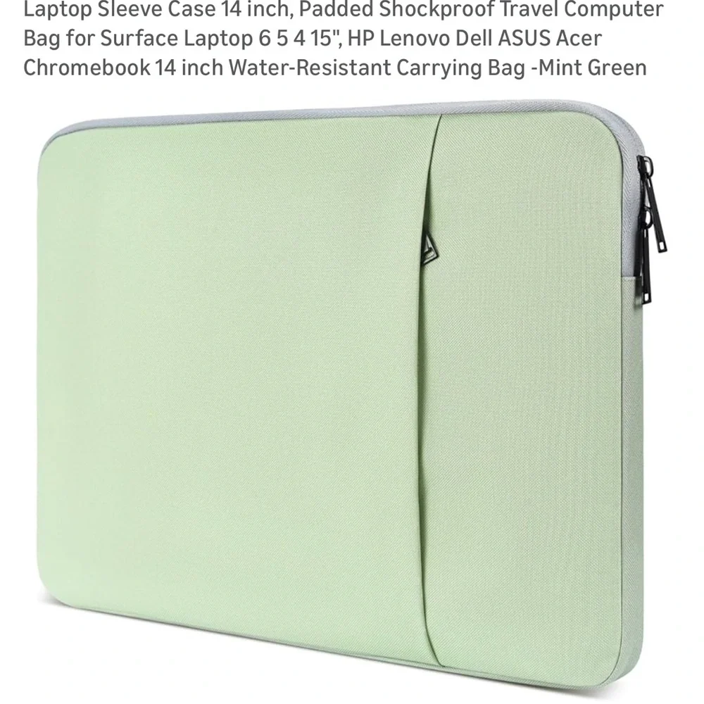 Mint Green Laptop Sleeve Case 14 inch